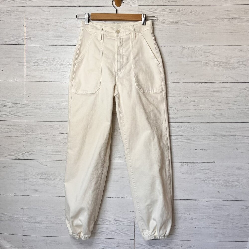 Mother Jeans Womens Size 26 Cream Puffs Wrapper Patch Springy Ankle High Rise